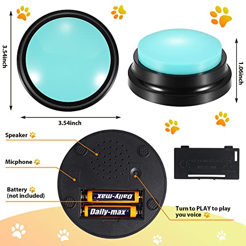 12 Pcs Dog Button - Recordable Talking Pet Speech Training