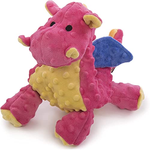 Large Coral goDog Bubble Plush Dragons Squeaky Dog Toy
