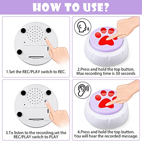Recordable Dog Buttons Set for Communication and Training