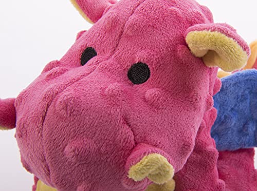 Large Coral goDog Bubble Plush Dragons Squeaky Dog Toy