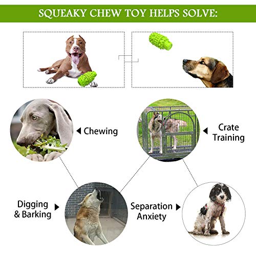 Unbreakable Squeaky Dog Toy - Green, Large
