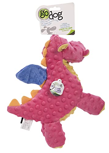 Large Coral goDog Bubble Plush Dragons Squeaky Dog Toy