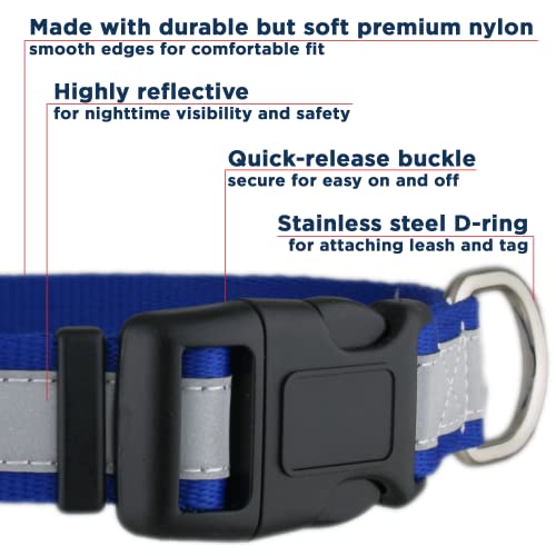 Reflective Personalized Collar: Custom Embroidered for Large Dogs