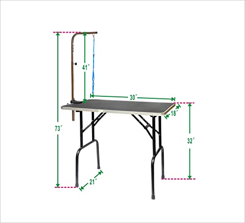 Foldable, Non-Slip Dog Grooming Table - 30-Inch, Black