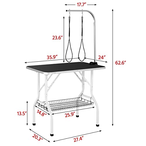 36'' Dog Grooming Table with Adjustable Arm