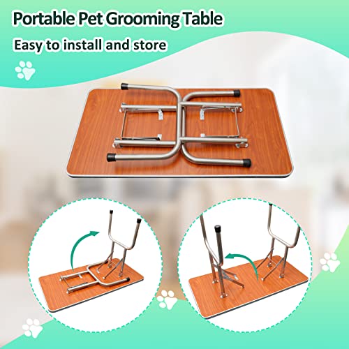Adjustable Dog Grooming Table with Arm - Black
