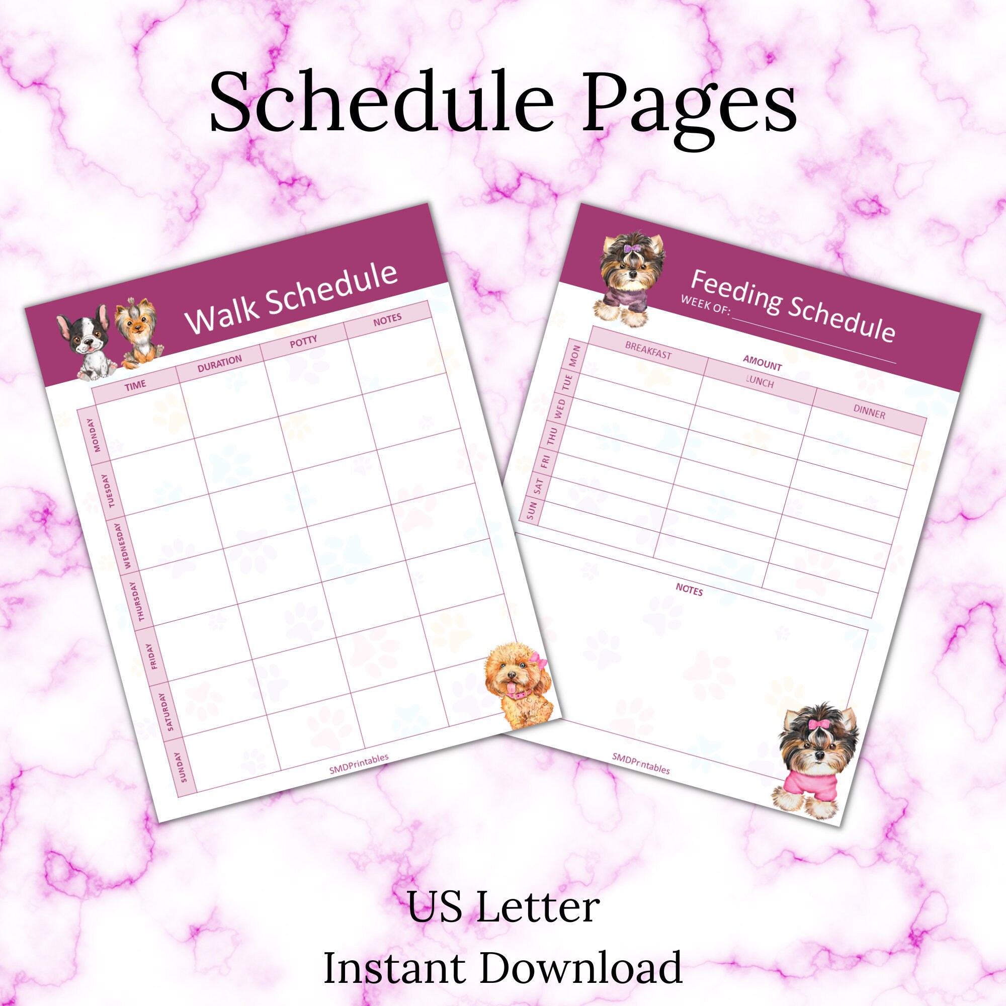 Printable Dog Care and Training Planner