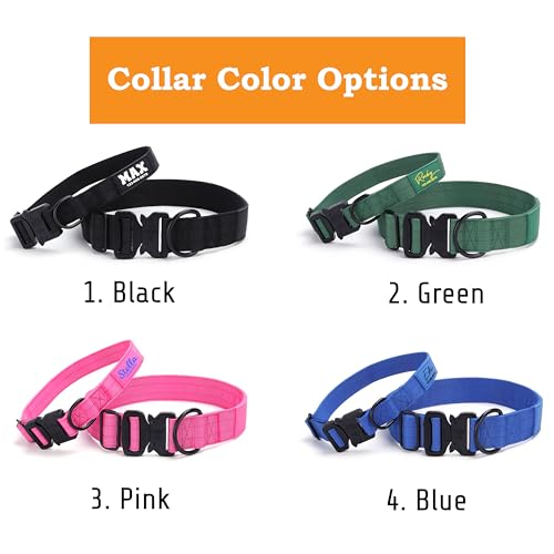 Customizable Tactical Dog Collar for Medium to Large Breeds
