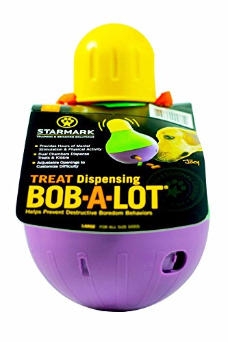 Interactive Dog Toy: Starmark Bob-A-Lot, Large, Yellow/Green/Purple