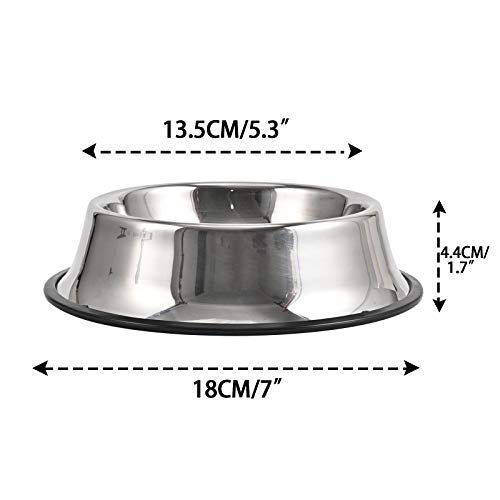 Stainless Steel Dog Bowl with Anti-Skid Base (2-Pack)