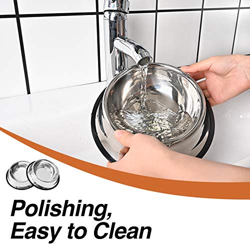 Stainless Steel Dog Bowl with Anti-Skid Base (2-Pack)