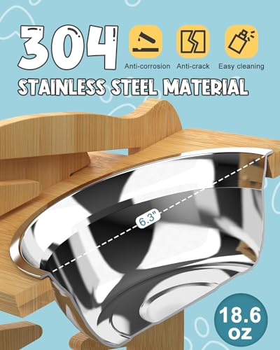 Adjustable Elevated Dog Bowls with Stainless Steel Bowls