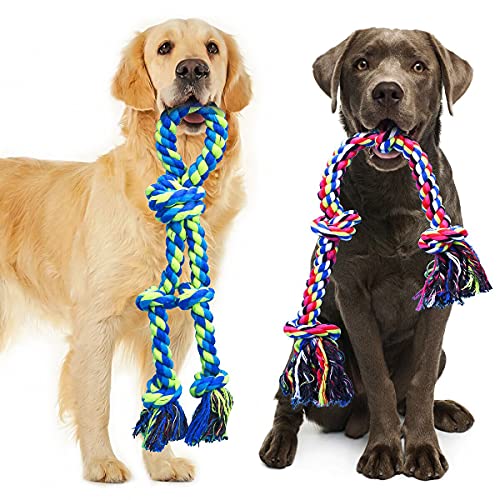 Durable Dog Rope Toys for Aggressive Chewers, 2-Pack