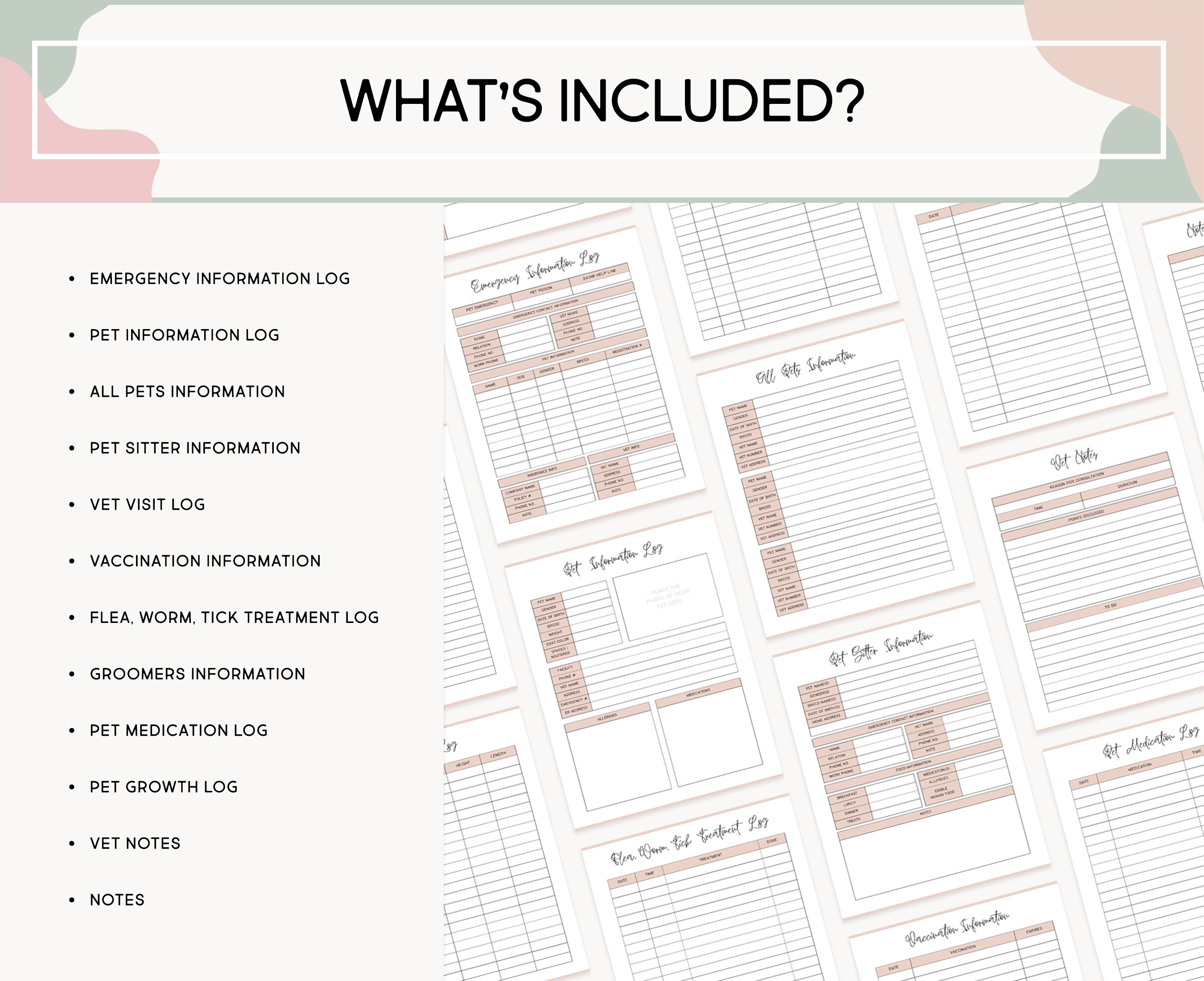 Dog Care Planner Bundle: Printable Puppy Journal & Training Templates