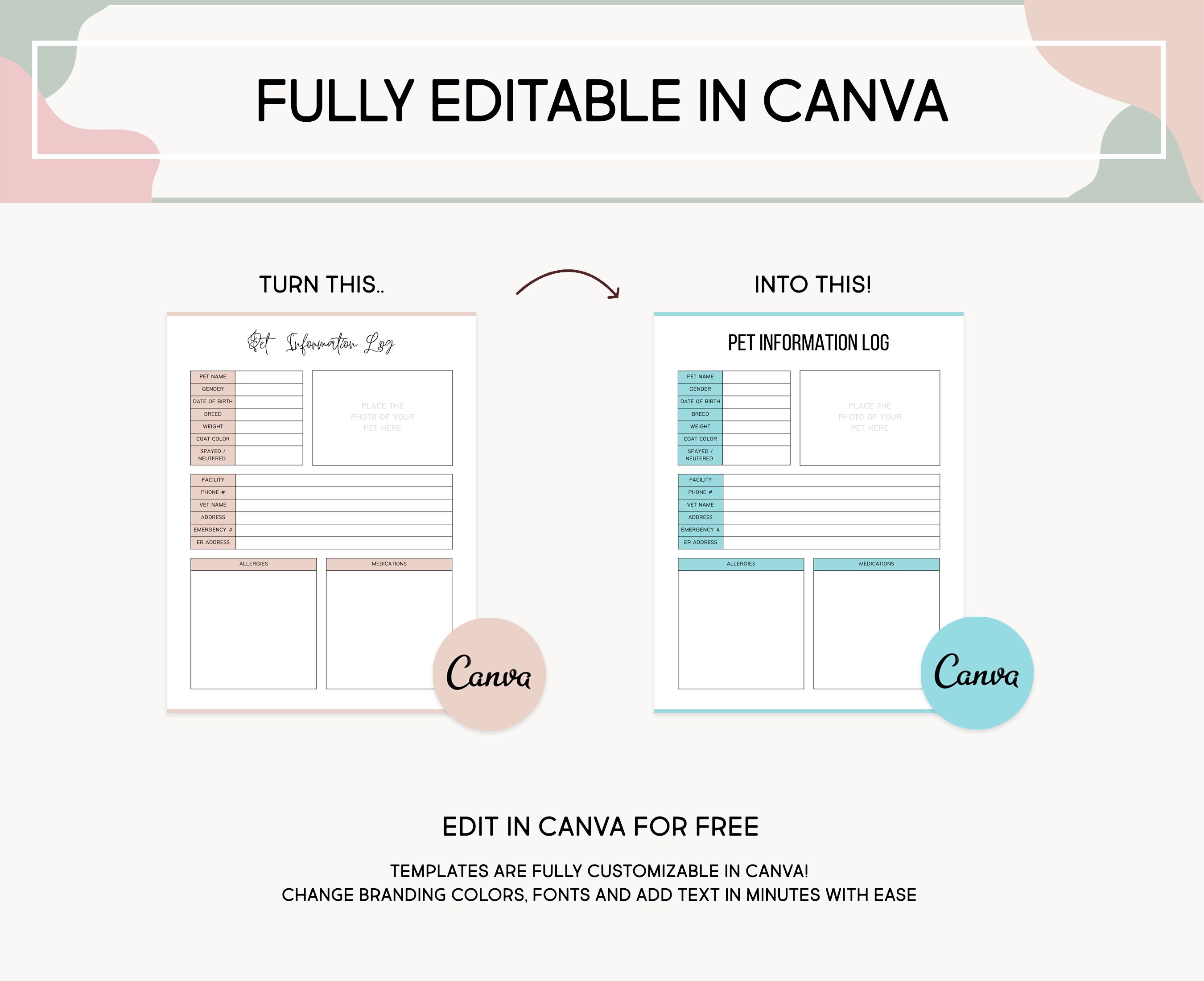 Dog Care Planner Bundle: Printable Puppy Journal & Training Templates