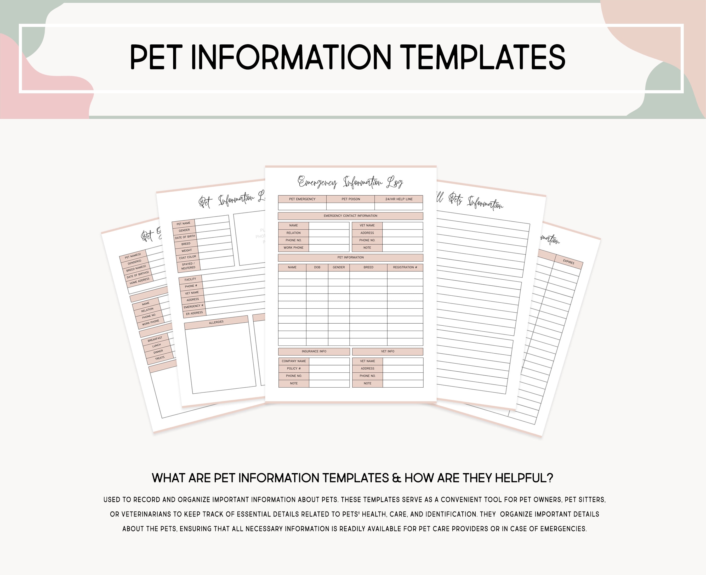 Dog Care Planner Bundle: Printable Puppy Journal & Training Templates