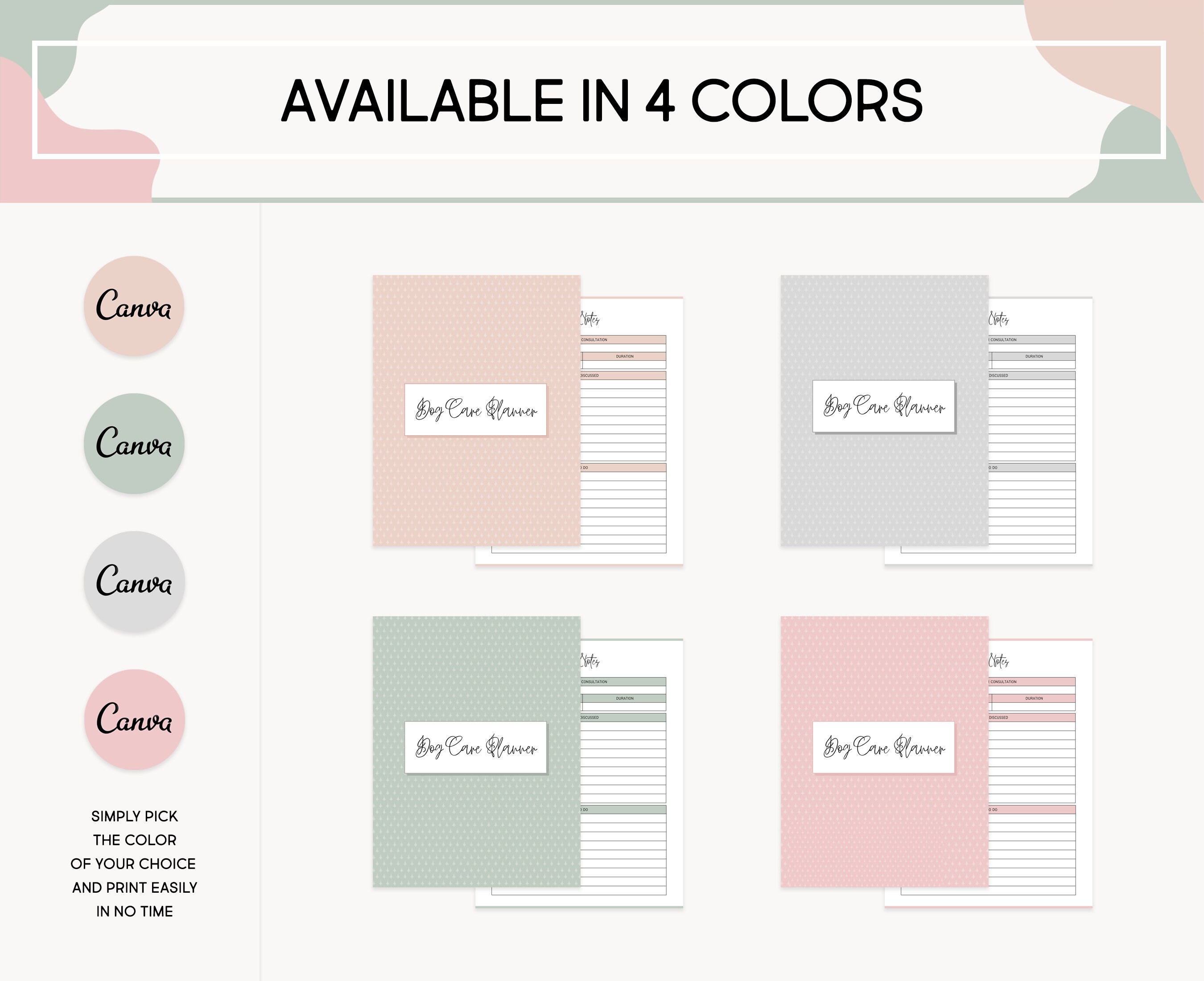 Dog Care Planner Bundle: Printable Puppy Journal & Training Templates