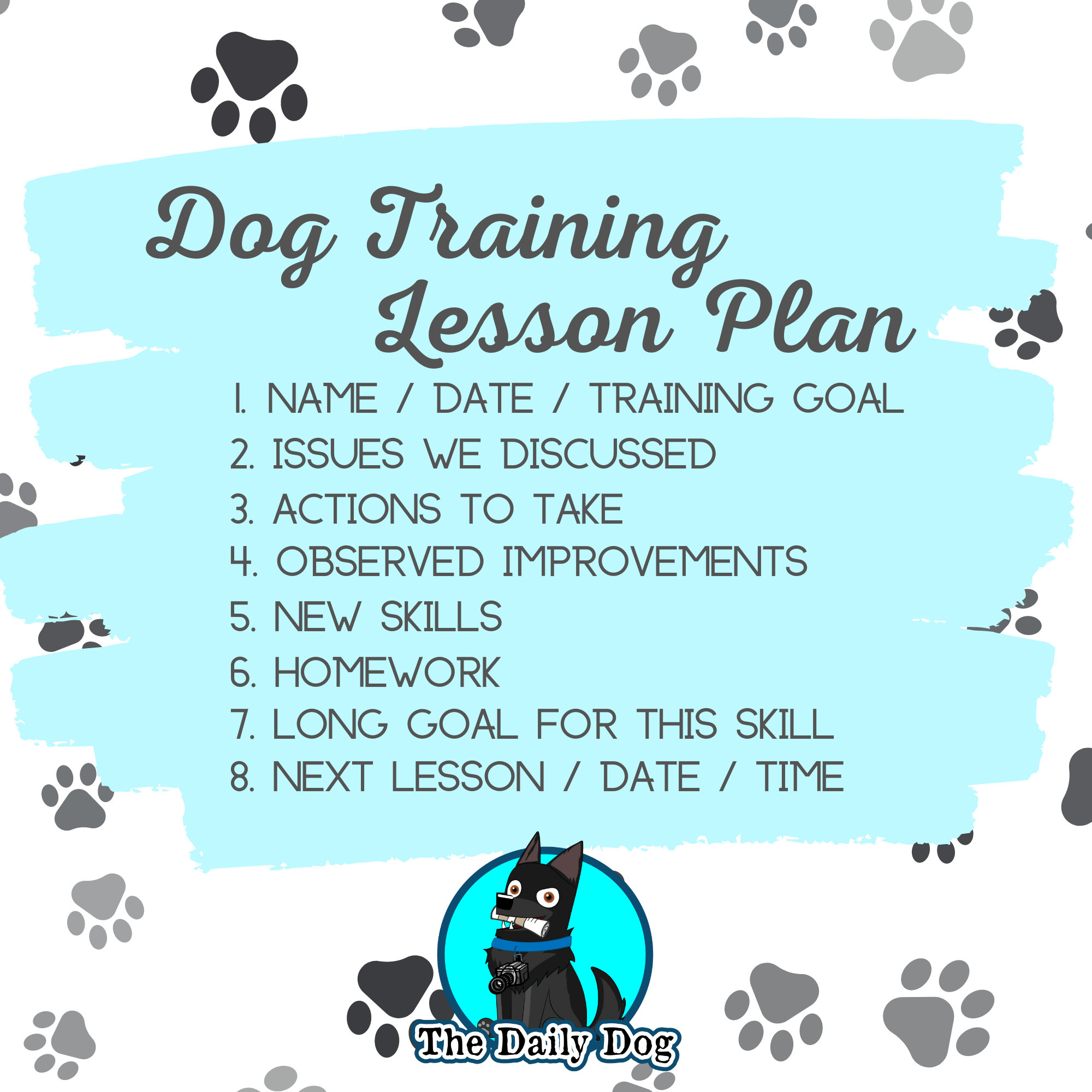 Professional Dog Trainer's Printable Dog Training Homework