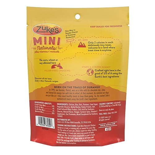 Chicken recipe dog training treats: Zuke's Mini Naturals