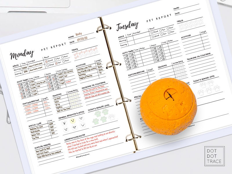 7 Day Pet Report Card Templates - Printable PDF