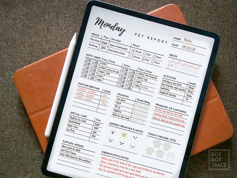 7 Day Pet Report Card Templates - Printable PDF