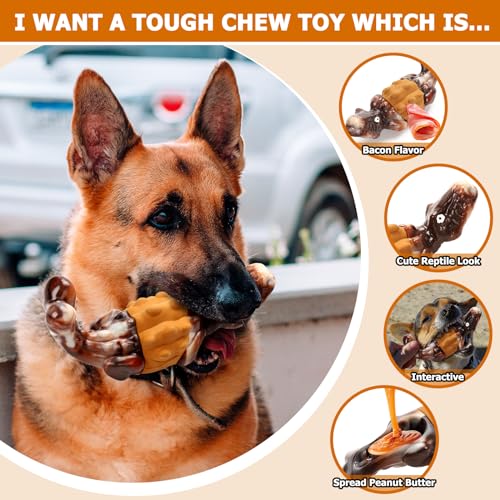 Bacon Flavor Tough Dog Chew Toy with Interactive Fun