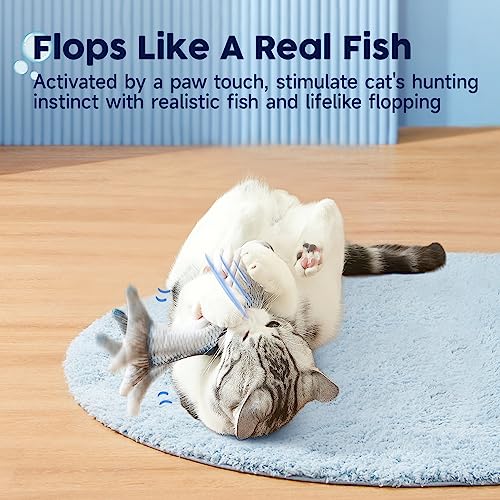 Interactive Flopping Fish Cat Toy for Dogs, 10.5