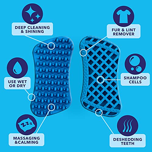 Furbliss Blue Multi-Functional Silicone Brush for Small Pets