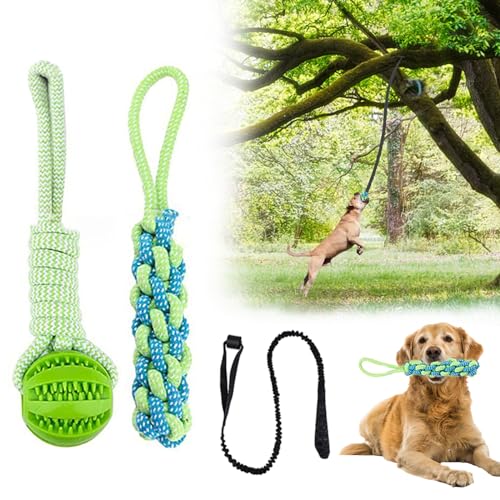 Adjustable Bungee Tugger Toy with Chew Ropes for Dogs