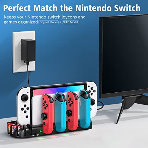 Nintendo Switch Controller Charging Dock & 8 Game Storage