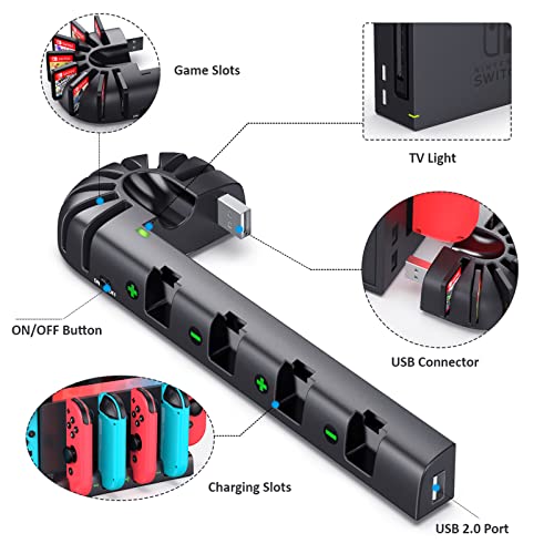 Nintendo Switch Controller Charging Dock & 8 Game Storage