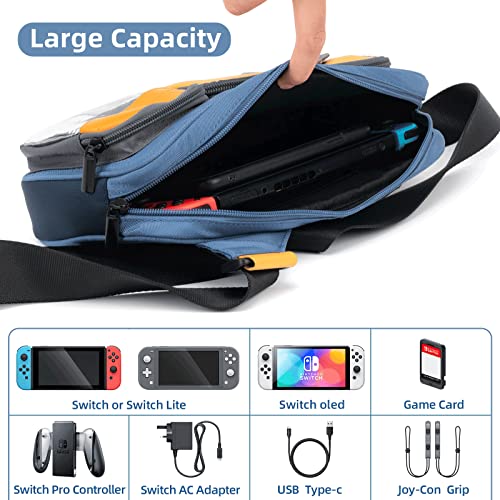 Geekshare Nintendo Switch Travel Messenger Bag (Blue/Yellow)