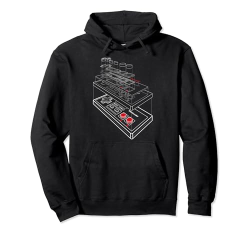 Nintendo NES Controller Blueprint Hoodie - Pullover Hoodie