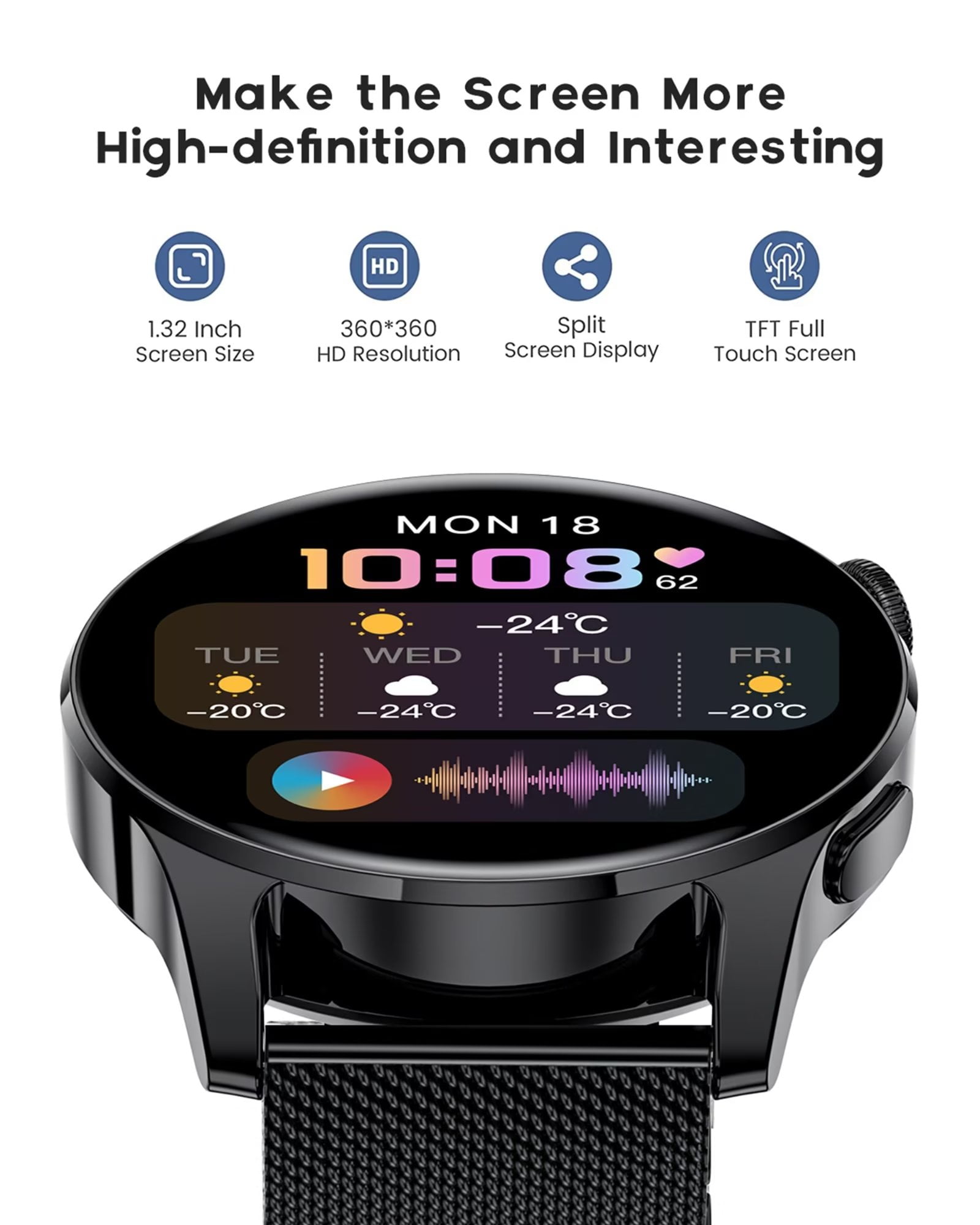 LIGE Waterproof Smartwatch for Android and IOS