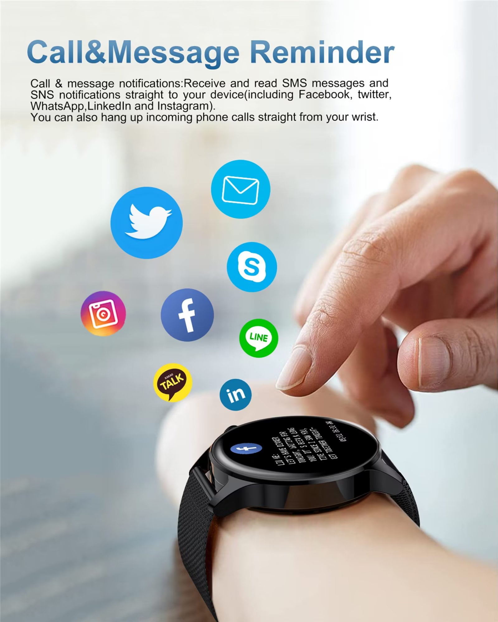 LIGE Waterproof Smartwatch for Android and IOS