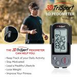 3D walking pedometer with clip and strap