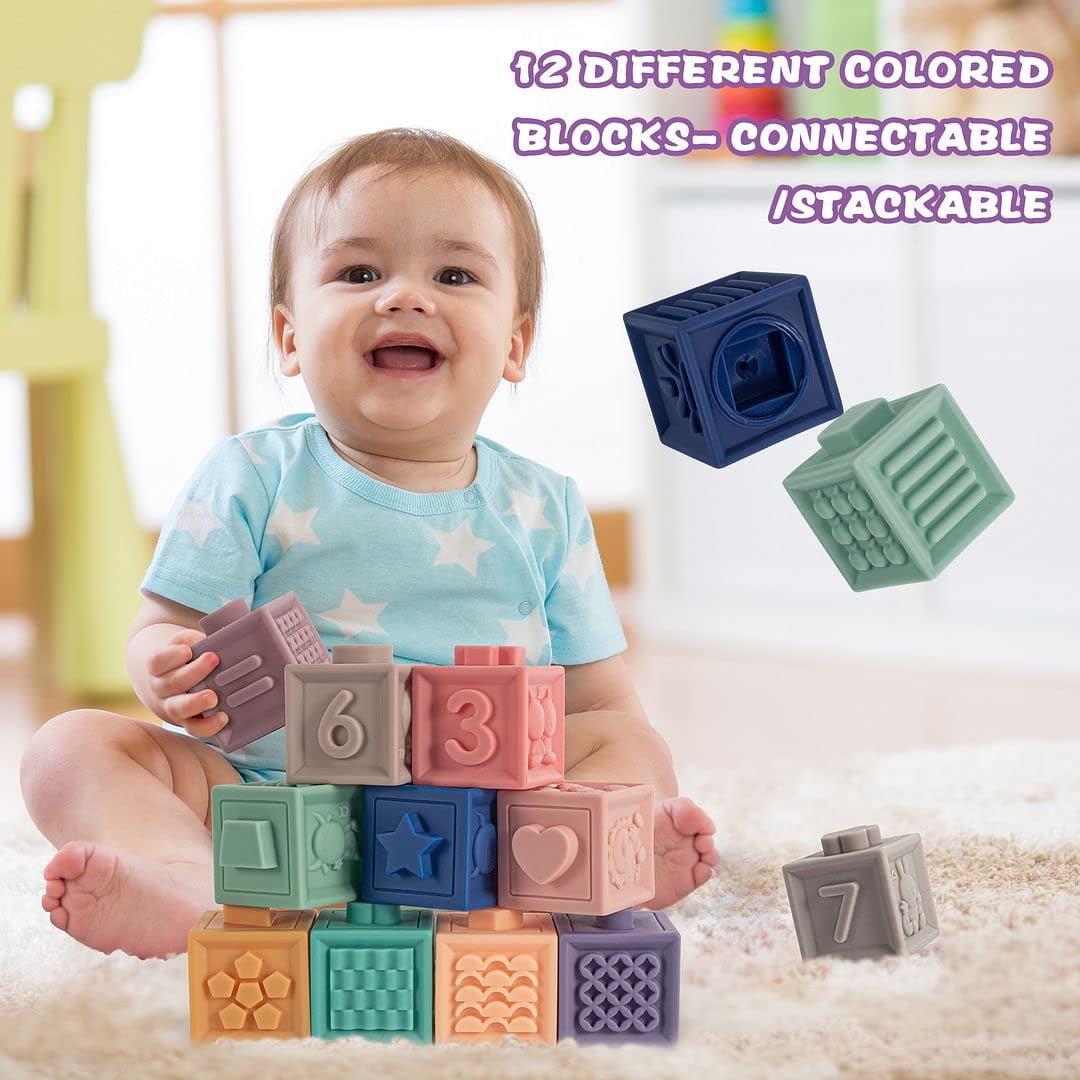 Montessori Teething Stacking Blocks for Baby