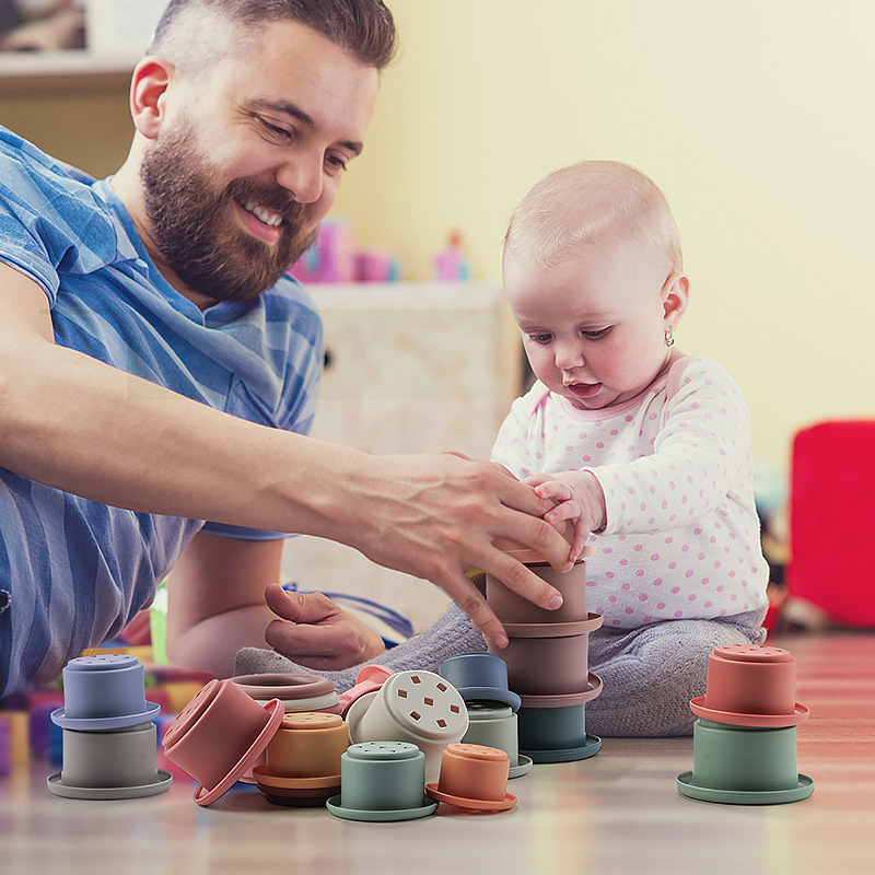 Silicone Teether & Stacking Toy Set for Babies