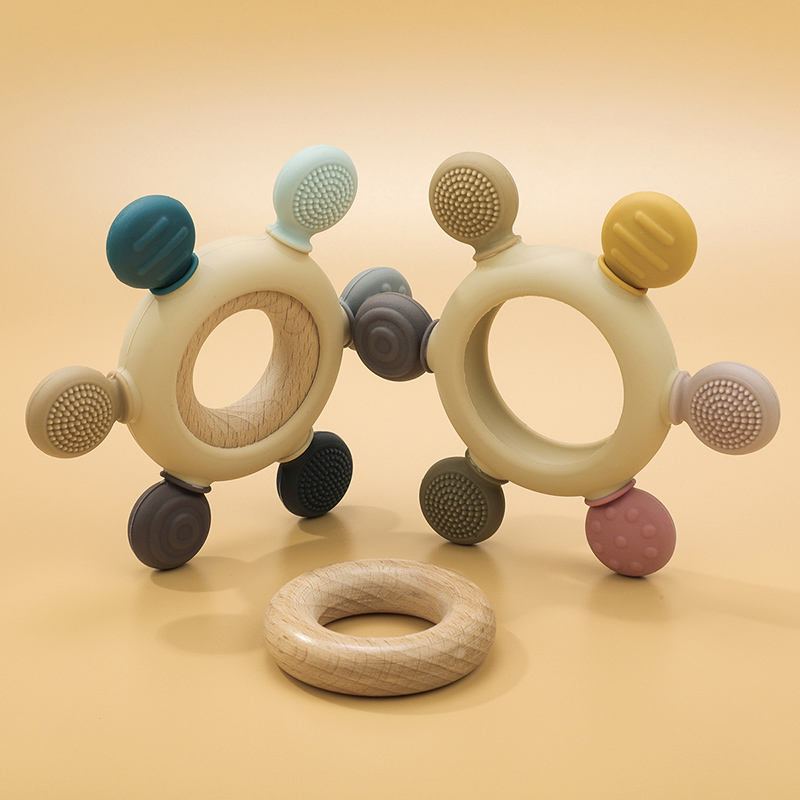 Silicone Teether & Stacking Toy Set for Babies