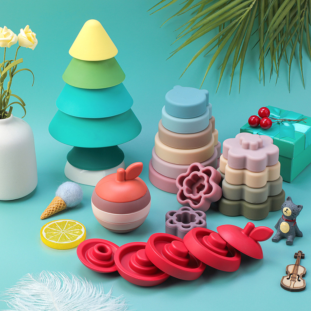 Soft Silicone Building Blocks for Babies