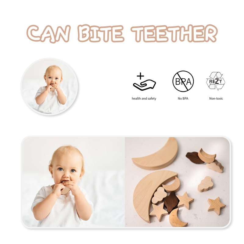 Wooden Montessori Moon & Star Balance Blocks