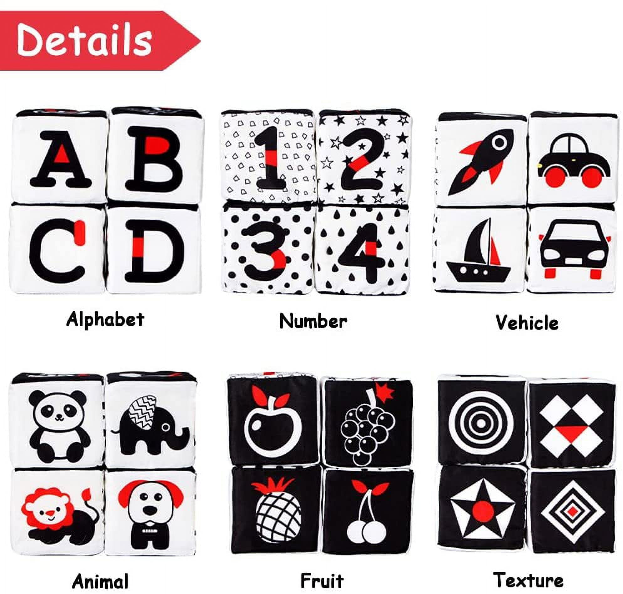 YINYUE Soft Black & White Baby Blocks