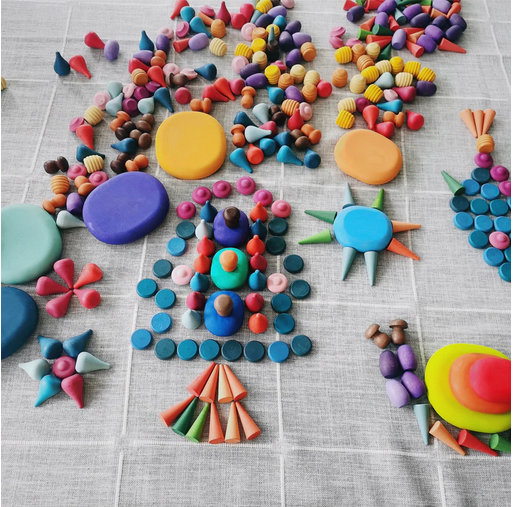 Custom Wooden Rainbow Building Blocks for Kids