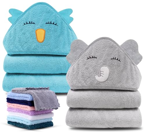 Bamboo Hooded Baby Towel and Washcloth Set