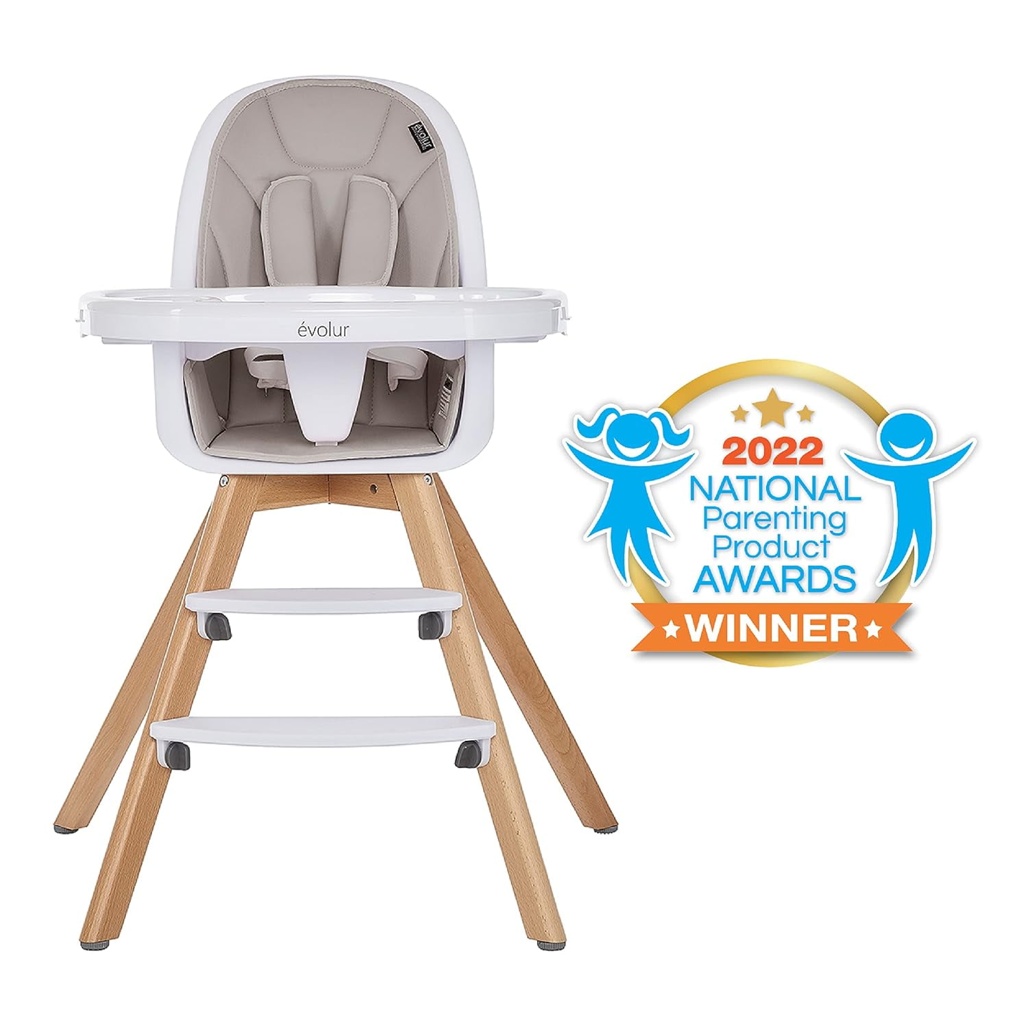 Evolur Zoodle High Chair - Light Grey
