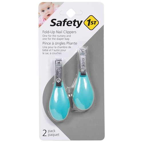 Fold-Up Nail Clipper, Arctic Blue, 2-Pack