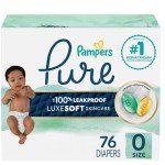 Pampers Pure Protection Newborn Diapers, 76 Count