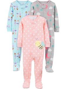 Carter's Cotton Baby Girl Pajama Set, 3-Pack, 18M