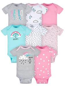 Cloudy Short-Sleeve Onesies Set for Baby Girls