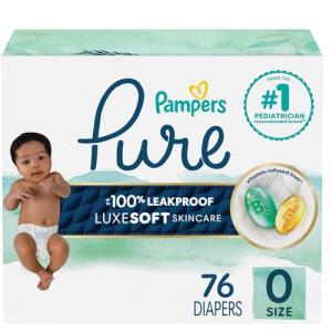 Pampers Pure Protection Newborn Diapers, 76 Count